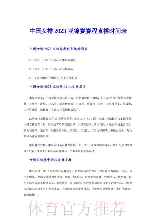 2026年女排世界杯全程直播收看指南及观赛技巧大全
